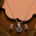 Bronze Radiance Pearl Drop Set Freshwater — view 1 — pearl jewellery — Krishna Pearls Hyderabad