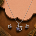 Bronze Grace Swan Pearl Set Freshwater — view 4 — pearl jewellery — Krishna Pearls Hyderabad