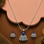Midnight Fan Pearl Set Freshwater Pearl — view 1 — pearl jewellery — Krishna Pearls Hyderabad