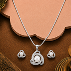 Pearl Halo Tri-Loop Set Freshwater Pearl — view 2 — pearl jewellery — Krishna Pearls Hyderabad