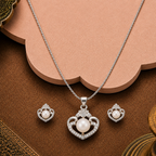 Vintage Bloom Pearl Jewelry Set Freshwater — view 2 — pearl jewellery — Krishna Pearls Hyderabad