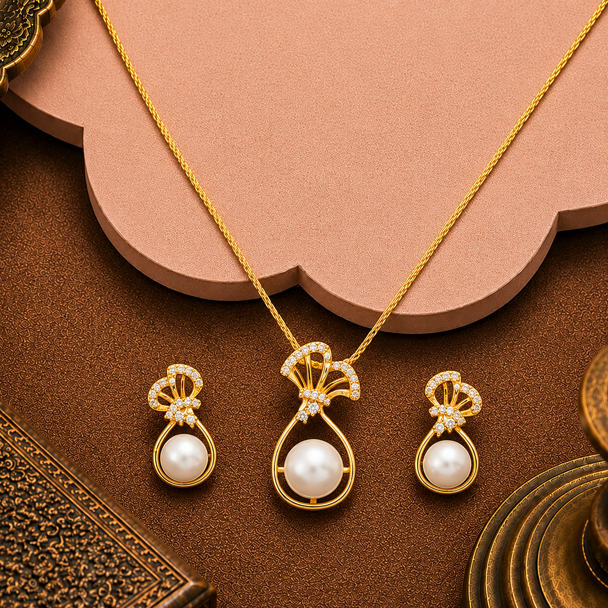 Elegant Teardrop White Pearl Pendant & | Krishna Pearls and Jewellers