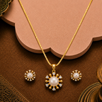 Golden Radiance Pearl Set Freshwater Pearl — view 4 — pearl jewellery — Krishna Pearls Hyderabad