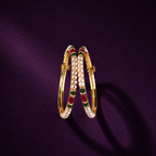 Freshwater Pearl Bangles Pair with Ruby like Red stone & Emerald like Green Stone Accents | Traditional Designer Pearl Kada Bangles for Women