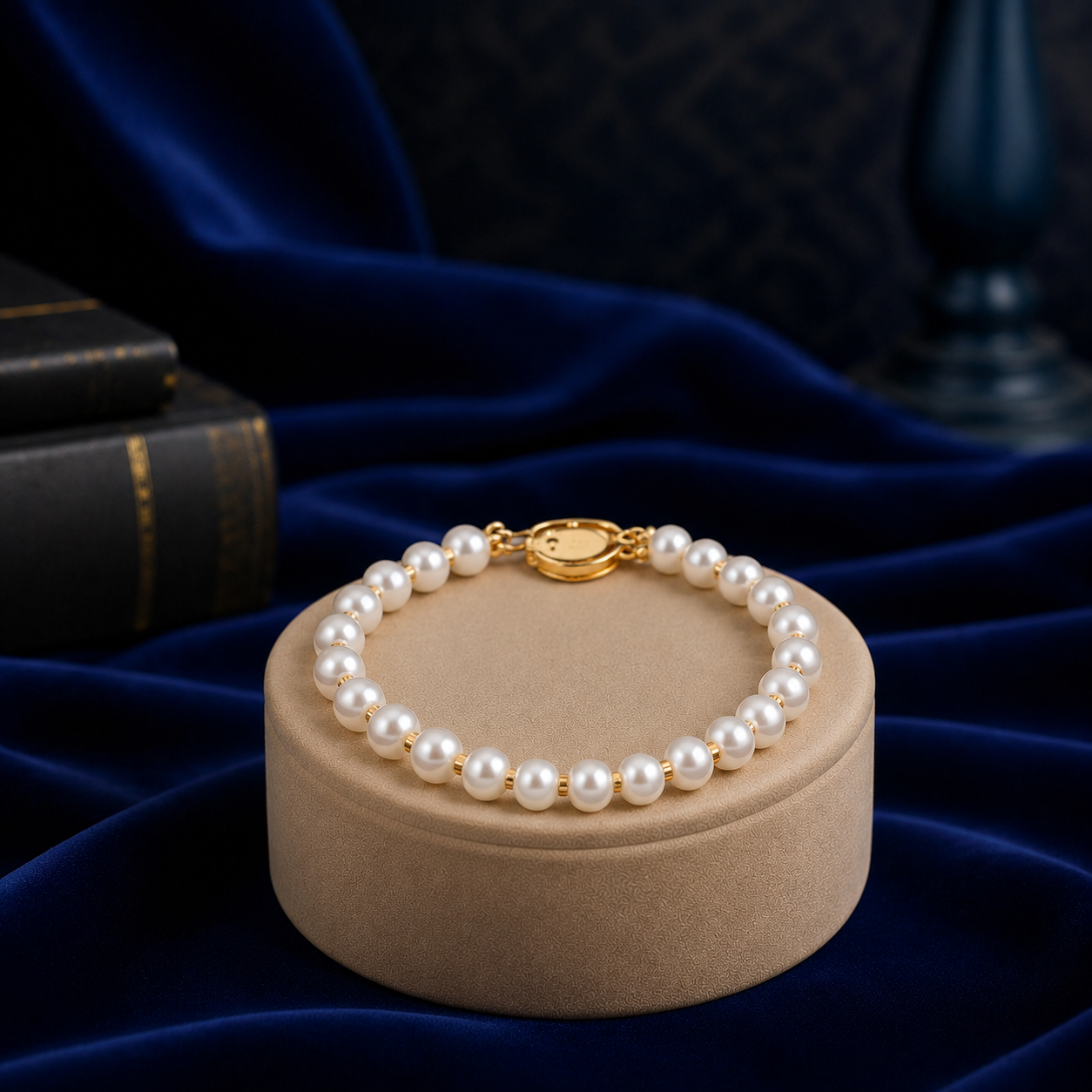 Timeless Elegance – White Pearl Bracelet — view 1 — pearl jewellery — Krishna Pearls Hyderabad