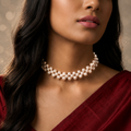 Classic Double-Strand White Pearl Choker