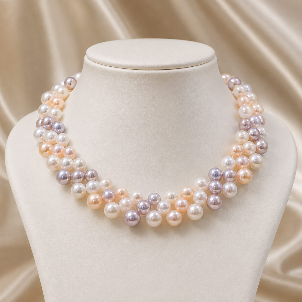 Multicolor Pearl Choker Necklace