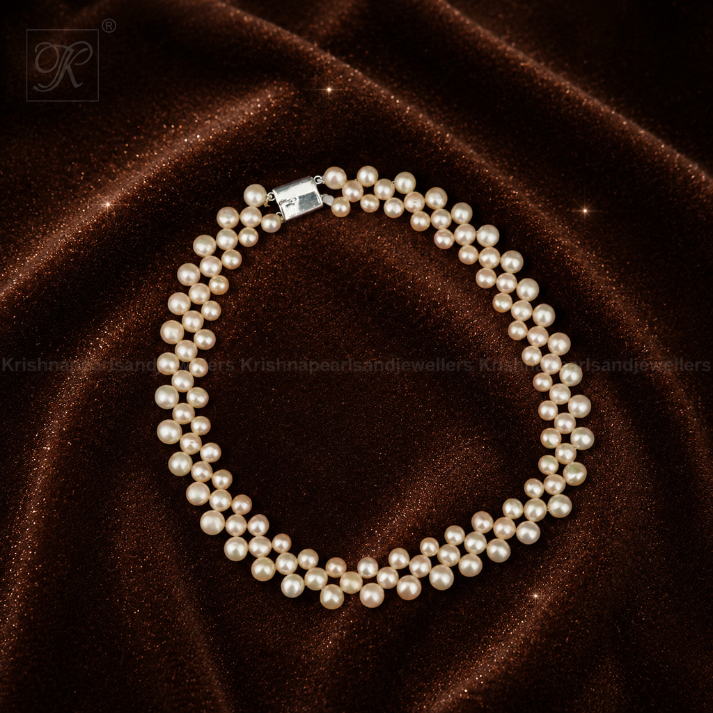 Blush Harmony Peach Pearl Woven Choker
