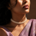 Blush Harmony Peach Pearl Woven Choker