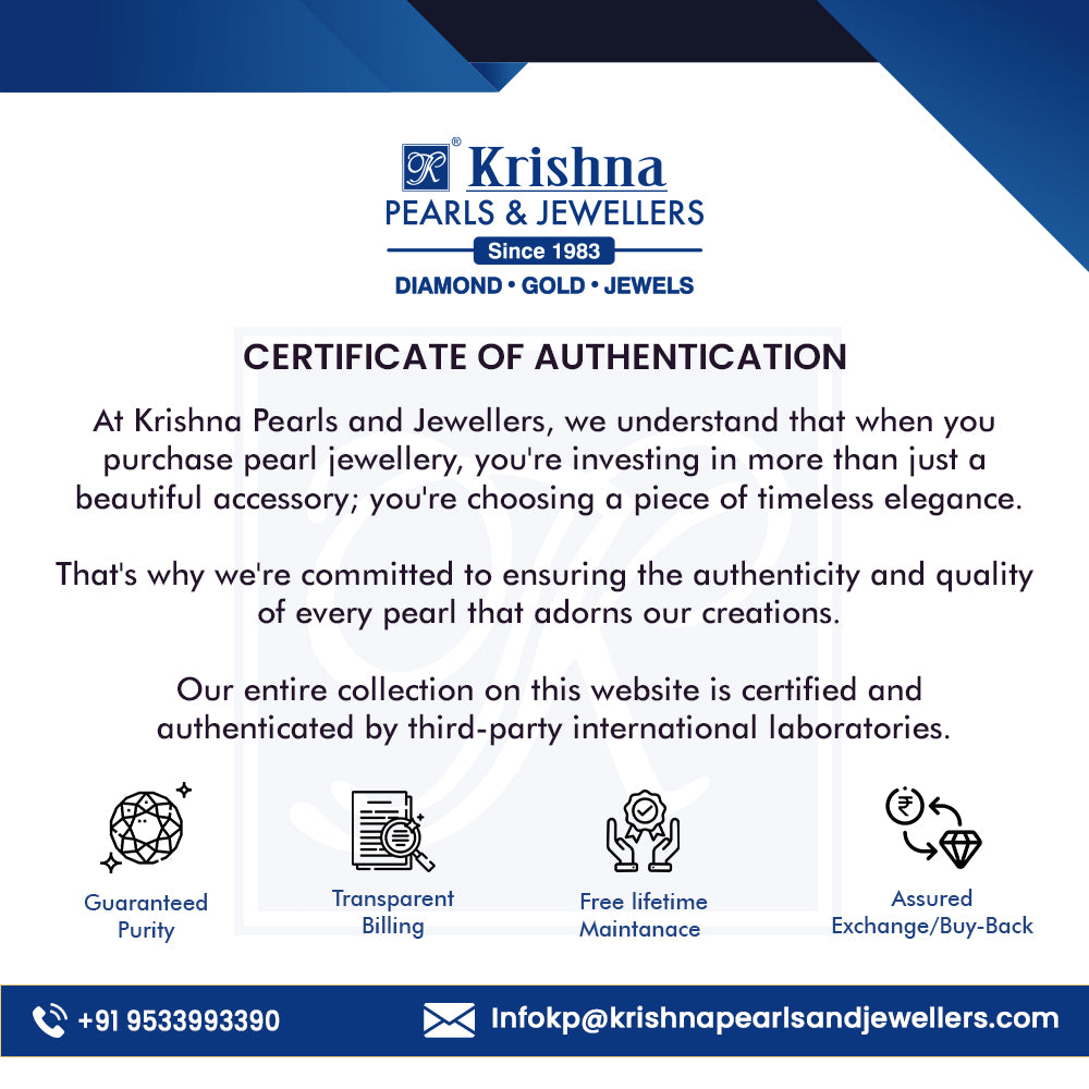 Golden Glamour Pearl Choker Set Freshwater | Krishna Pearls and Jewellers