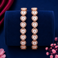 Heart Link Designer Bangle Pair for Women