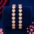 Heart Link Designer Bangle Pair for Women