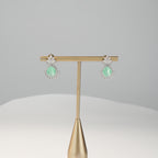 Freshwater Pearl Choker Set with Mint Green Gemstone Centerpiece & Matching Earrings | Elegant Bridal Pearl Jewellery Set