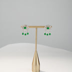 Freshwater Pearl Choker Set with Green Crystal Centerpiece Stone & Matching Earrings | Bridal Statement Pearl Jewellery