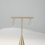 Luxury Freshwater Pearl Choker Set with Green Stone Crystal Centerpiece & Matching Earrings | Designer Bridal Pearl Jewellery Set