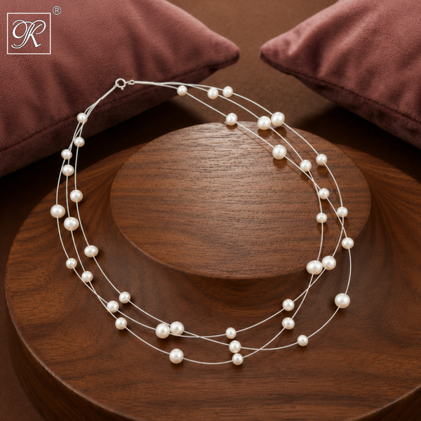 Floating Elegance: Illusion fancy string | Krishna Pearls and Jewellers