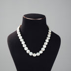 White Button Freshwater Pearl Necklace | Classic Statement Pearl Necklace for Women