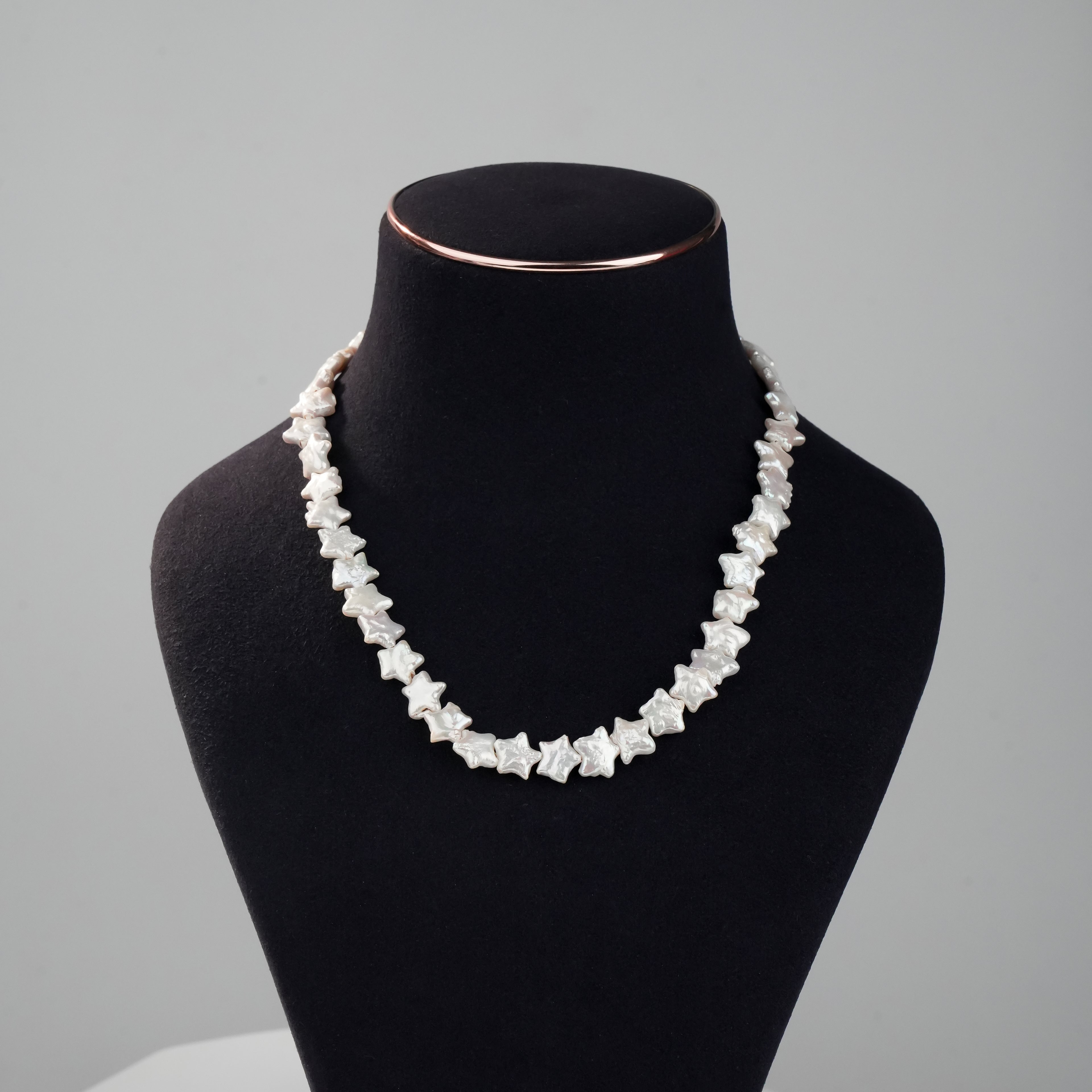 White Star Baroque Freshwater Pearl Necklace | Designer Statement Pearl Necklace.