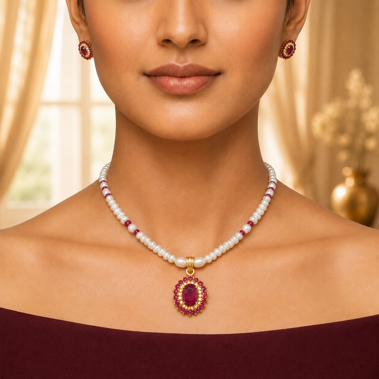 Royal Ovaldrop Pearl & Gemstone Set