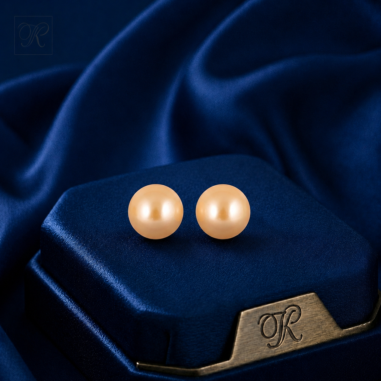 Natural Golden South Sea Pearl Pair Earrings | Krishna Pearls and Jewellers
