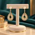 Royal Radiance Pearl & Crystal Teardrop Earrings for Women | Krishna Pearls & Jewellers