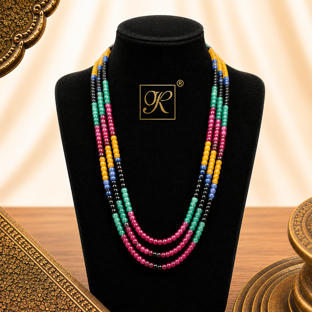 MULTI-STRAND BEADED NECKLACE | TRADITIONAL | Krishna Pearls and Jewellers
