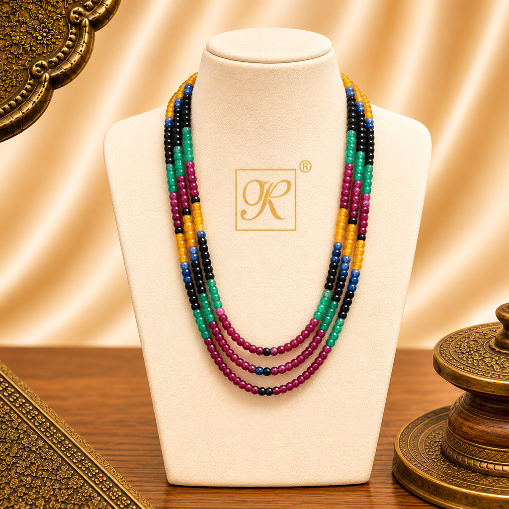 MULTI-STRAND BEADED NECKLACE | TRADITIONAL | Krishna Pearls and Jewellers
