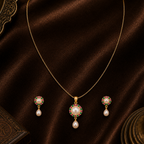 Royal Radiance Pearl & Gemstone Set — view 1 — pearl jewellery — Krishna Pearls Hyderabad