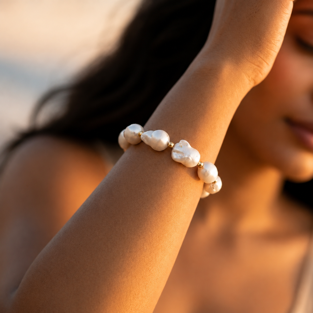 Organic Luxe: Baroque Pearl Bracelet with