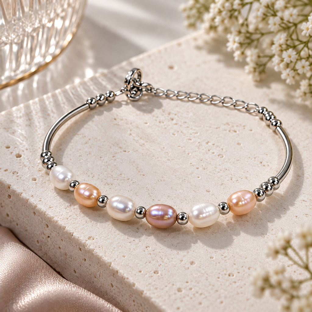 Rosé Lumière Pearl Bracelet | Krishna Pearls and Jewellers