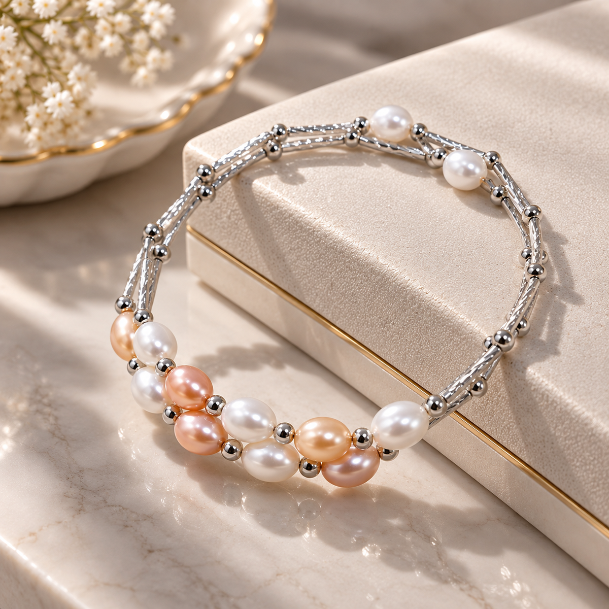 Elegant Multicolor Pearl Bracelet for Women | Krishna Pearls and Jewellers