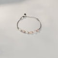 Pastel Freshwater Pearl Bracelet | Sterling Silver Adjustable Pearl Chain Bracelet