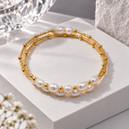 Pearl & Gold polish Bracelet for Women | Krishna Pearls and Jewellers