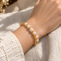 Pearl & Gold polish Bracelet for Women | Krishna Pearls and Jewellers