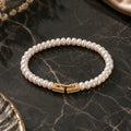 Golden Link: White Pearl Bracelet with — view 1 — pearl jewellery — Krishna Pearls Hyderabad