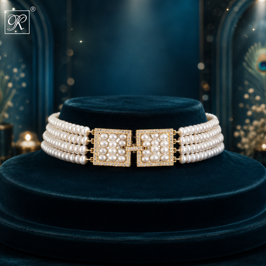 Majestic Heritage Pearl Choker with Ornate