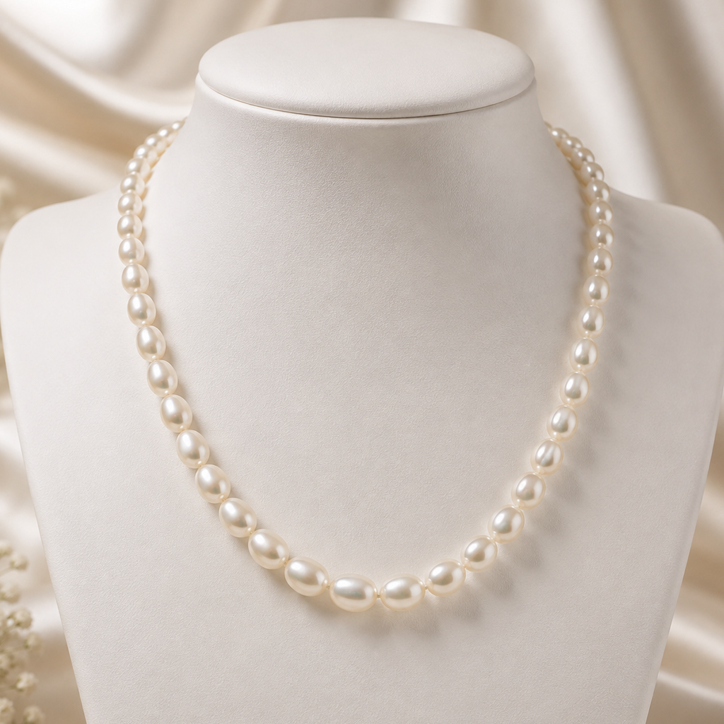 Pearl Rice Mala Necklace for Women | Krishna Pearls and Jewellers