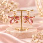 Rosé Bloom Pink Floral Earrings for Women | Krishna Pearls & Jewellers