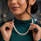 Double-Strand White Freshwater Pearl string