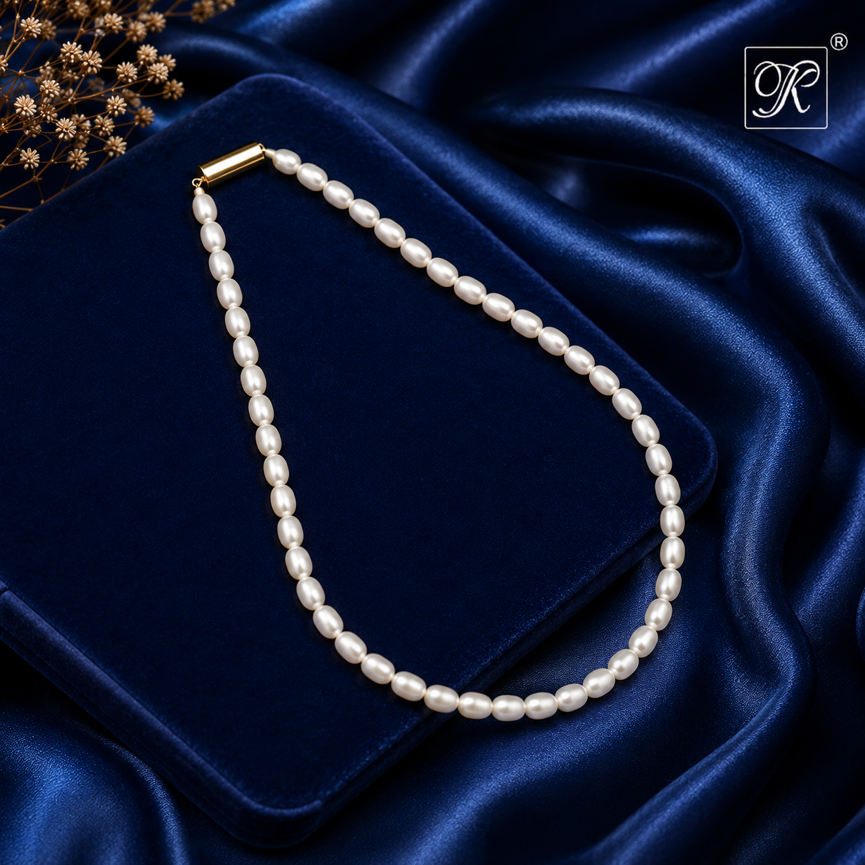 Elegant White Cultured Pearl String – | Krishna Pearls and Jewellers