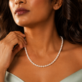 Elegant White Cultured Pearl String –