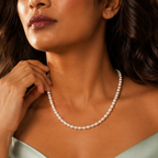 Elegant White Cultured Pearl String –
