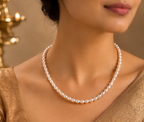 Elegant Pearl Rice Mala Necklace | Pearl Necklace for Women | Krishna Pearls and Jewellers