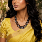 Grey Radiation Rice Pearl Triple Twisted Mala Necklace (4-5 mm) | Pure Pearl Mala | Krishna Pearls & Jewellers, Hyderabad