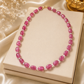 Pink Ruby Gemstone Mala with Pearl Spacers | Elegant Stone Necklace for Women -  Krishna Pearls and Jewellers