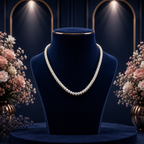 White Seed Pearl Single Line Mala Necklace (5-6 mm) | Pure Pearl Mala | Krishna Pearls & Jewellers, Hyderabad