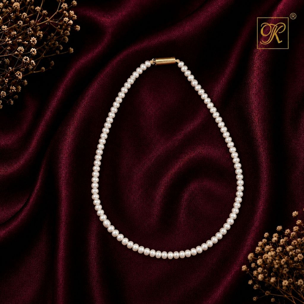 Classic White Round Pearl String – Elegant | Krishna Pearls and Jewellers