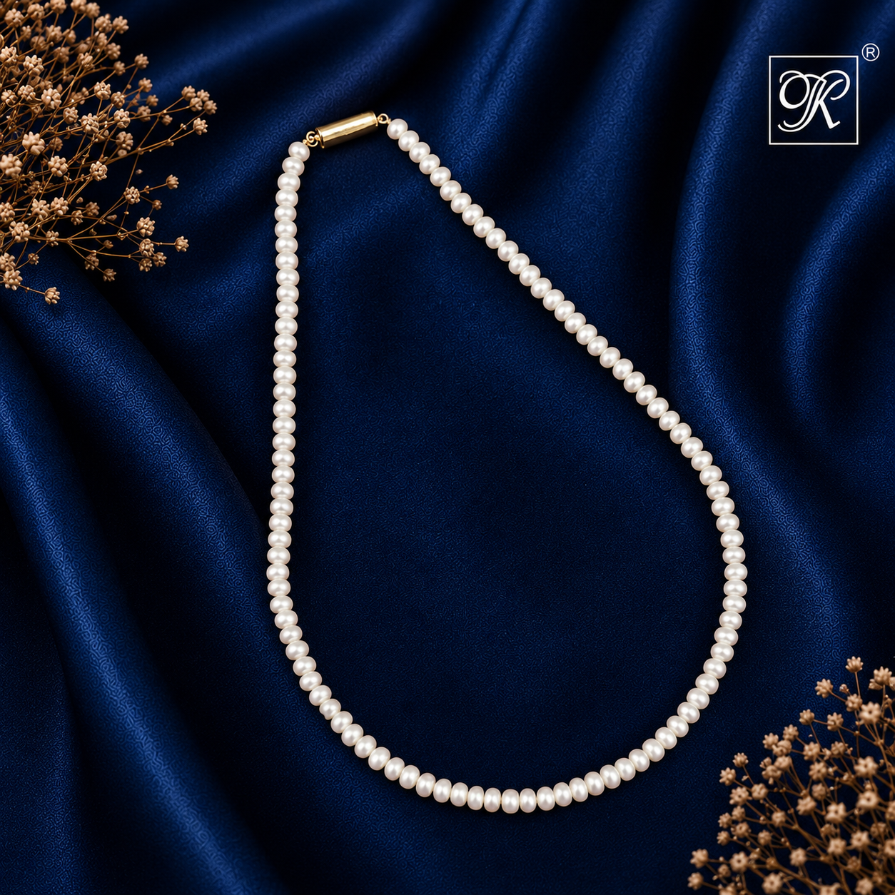 Classic White Round Pearl String – Elegant | Krishna Pearls and Jewellers