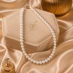 Classic White Round Pearl String – Elegant — view 5 — pearl jewellery — Krishna Pearls Hyderabad