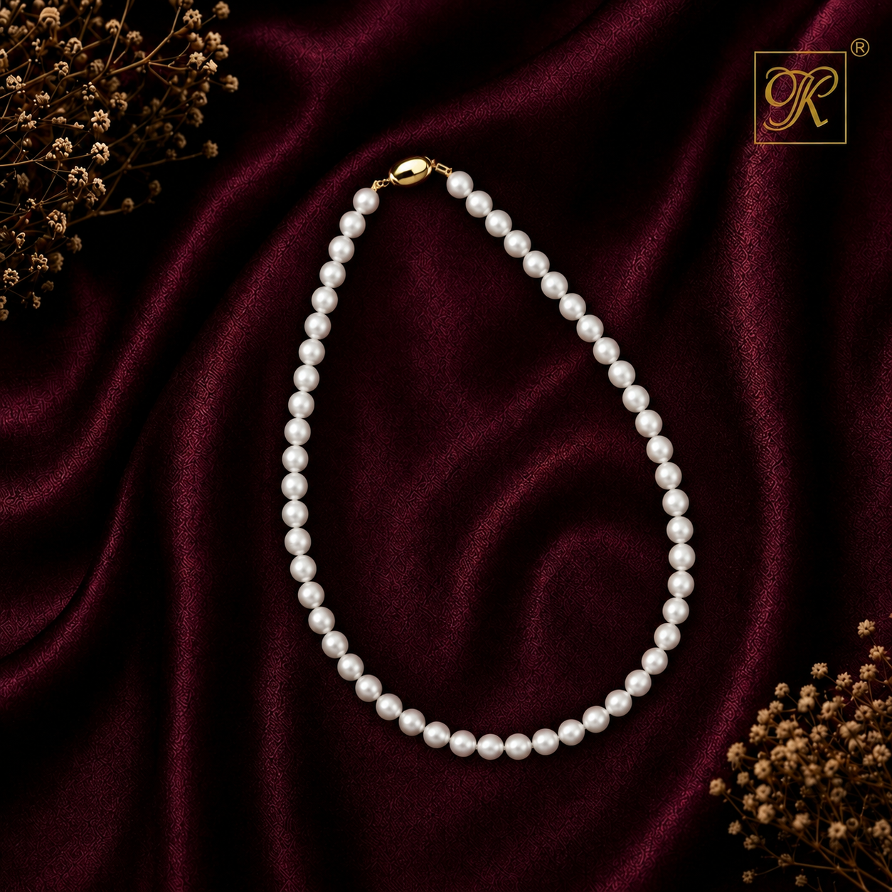 Classic White Round Pearl String – Elegant | Krishna Pearls and Jewellers